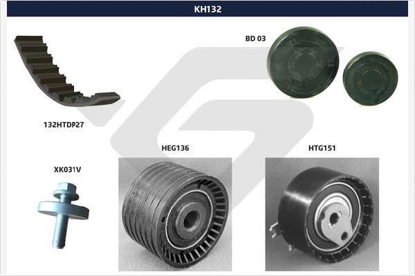 Kit de distribution (Kit courroie de distribution) HUTCHINSON ref. KH 132